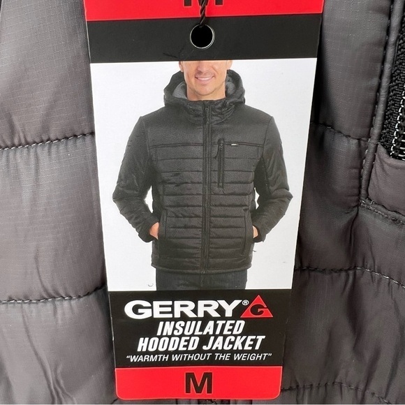 GERRY INSULATED WEATHERPROOF PUFFER JACKET WITH HOOD SIZE MEDIUM NWT SLATE - Picture 13 of 14